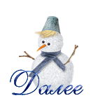 Снеговичок в голубом шарфике. Надпись Далее