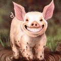 Свинья радостно копается в грязи смайлики картинки