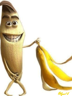 Банан  без одежды