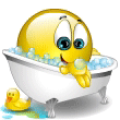 Смайлик купается в ванне картинка смайлик
