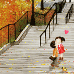 Осень. Поцелуй на лестнице