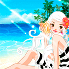 Блондинка греется на пляже под солнышком