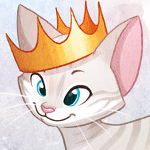 Котёнок с короной на голове