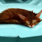 Рыжий котик спит