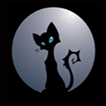 Готичный чёрный кот смайлики картинки