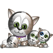 Мама-кошка с котятами