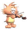 Кот играет на скрипке