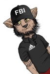 Кот в кепке с надписью fbi