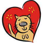 Котенок в сердечке и надпись (be my valentine)