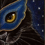 Черный кот в синей маске