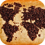 Карта из зерен кофе