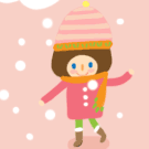Девочка под снегопадом