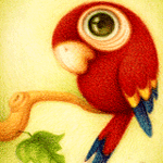 Рисованный попугай