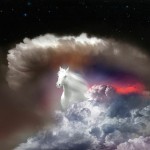 Лошадь, появляющаяся из облаков, фотохудожник игорь зенин