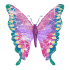 Бабочка розовая с зелеными краешками крыльев