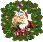 Рождественский венок с Дедом Морозом и Снегурочкой