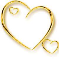Красивые золотые сердечки картинка смайлик