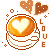 Чашечка кофе с сердечками