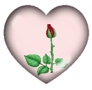 Красная роза в сердце картинка смайлик