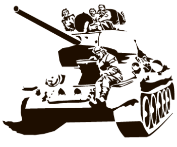 Боевой танк с танкистами