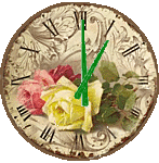 Часы с двумя розами