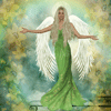 Шикарный ангел в зелёном одеянии
