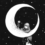 Ребенок лезет на луну за цветком