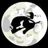 Силует ведьмы на фоне луны картинка смайлик скачать