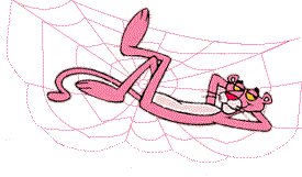 Розовая пантера отдыхает в паутине