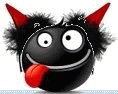 Черный смайлик - дьявол смайлики картинки