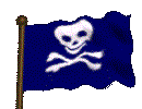 Синий пиратский флаг