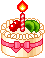 Торт с красным бантиком и свечой