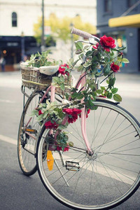  Открытки. 23 апреля День <b>велосипеда</b>. <b>Велосипед</b> с цветами 