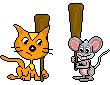 Драка кошки и мышки