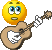 Смайлик играет на гитаре