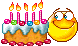Смайлик с тортом и 5 свечами