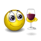 Смайлик с бокалом вина