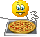 Смайлик улыбается пицце