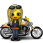 Девушка на крутом мотоцикле байке