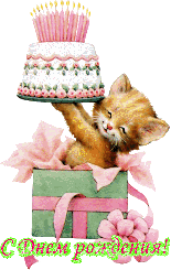С Днем рождения котик с тортом