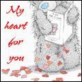 Мое сердце с тобой! Медвежонок с открыткой