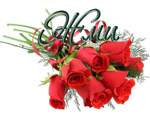 Надпись Жми. Букет красных роз