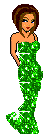  <b>Девушка</b> в вечернем зеленом платье 
