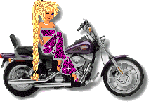 Девушка с длинной косой  на мотоцикле