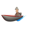 Рыбак на моторной лодке