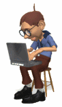 Мужчина в стесненных условиях работает с компьютером