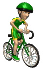 Велосипидист в зеленой форме
