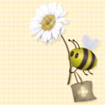 Пчелка несет ромашку