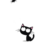 Котенок внимательно следит за пауком
