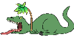  <b>Динозавр</b> под пальмой 
